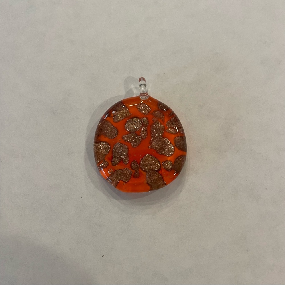 Murano Glass Orange and Gold Pendant